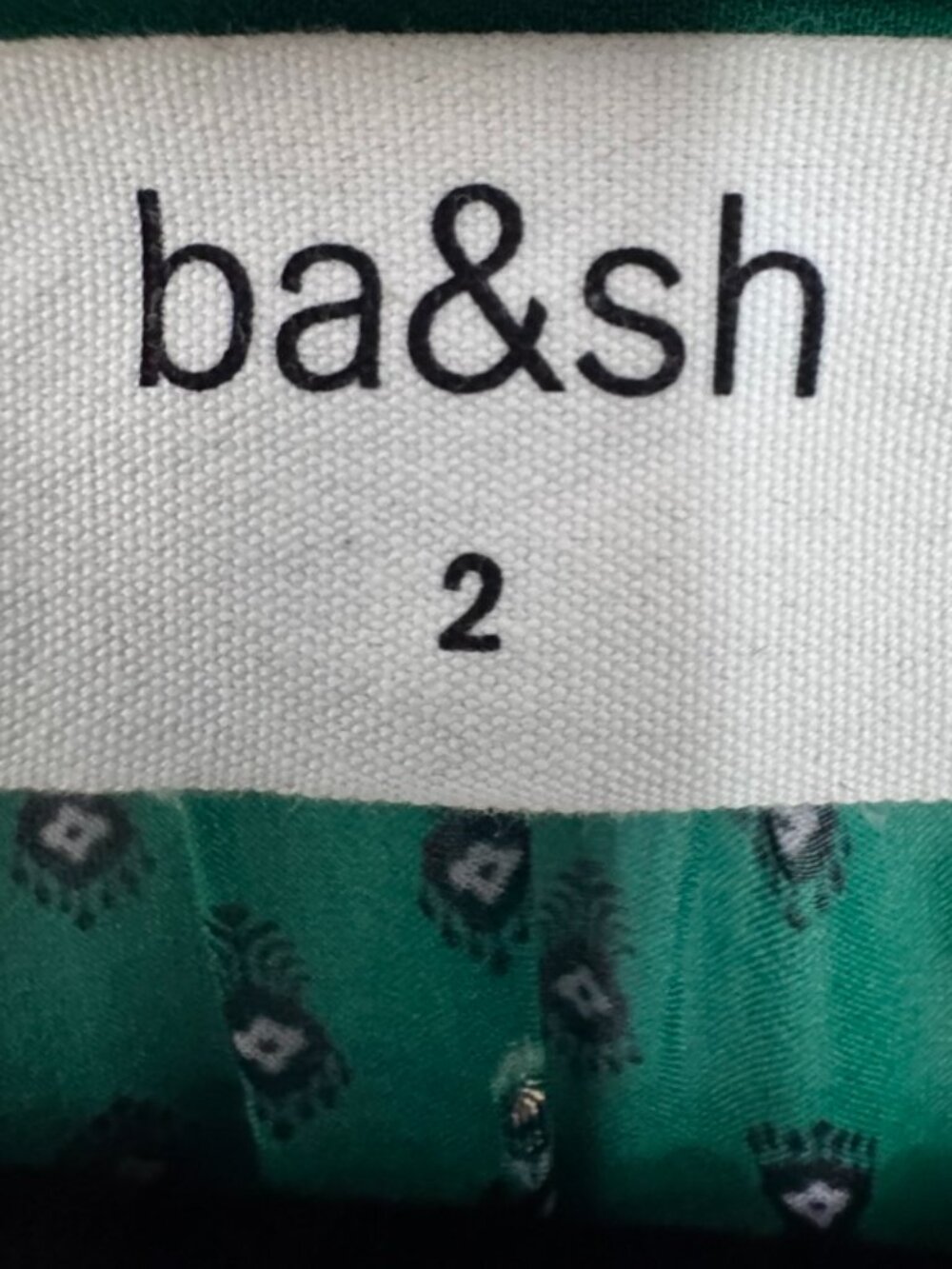 ba&sh Cyana Metallic Dot Smocked Midi Dress - Green, Like New - Picture 7 of 9